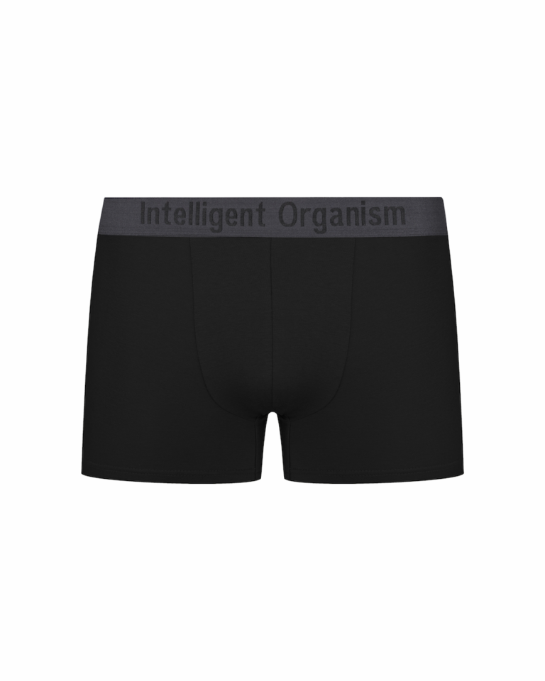 Чоловічі чорні боксери з бавовни - вид спереду - Intelligent Organism