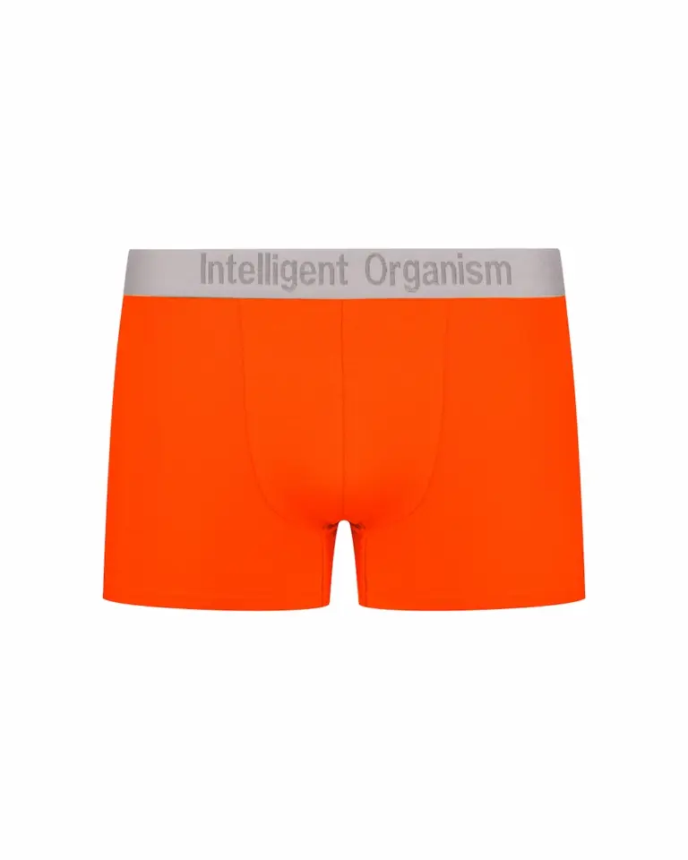 Чоловічі помаранчеві боксери з бавовни - вид спереду - Intelligent Organism