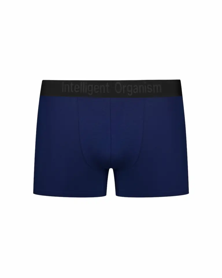 Чоловічі темно сині боксери з бавовни - вид спереду - Intelligent Organism