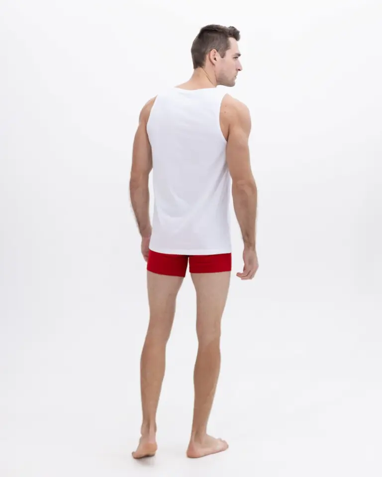 Чоловічі білі майки з бавовни - вид сзаду Intelligent Organism