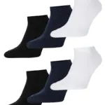 Короткі 2 білі+2 сині+2 чорні шкарпетки, набір 6пар