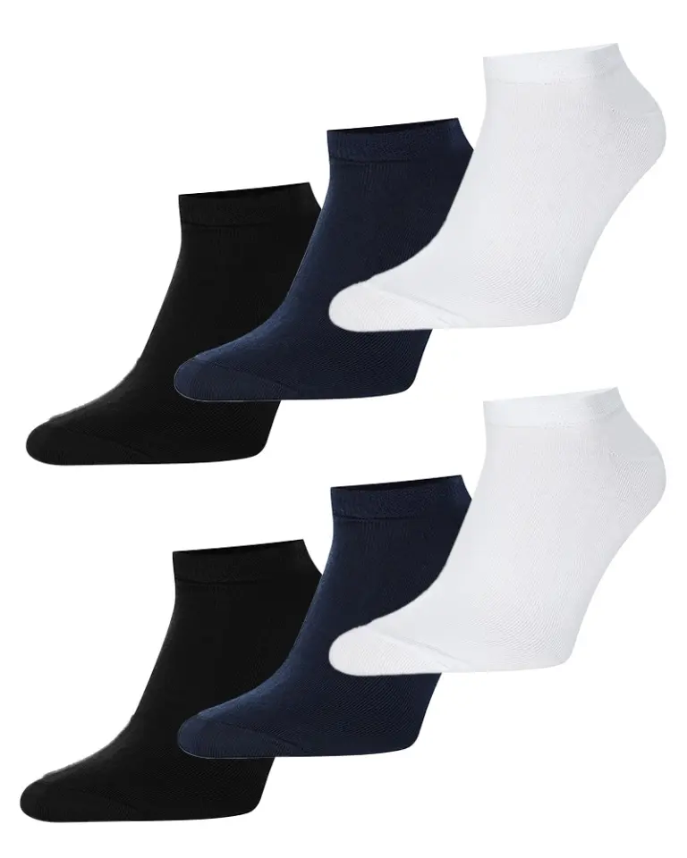 Набір з 3 пари білих, 3 пари темно-синіх, 3 пари чорних коротких шкарпеток Intelligent Organism