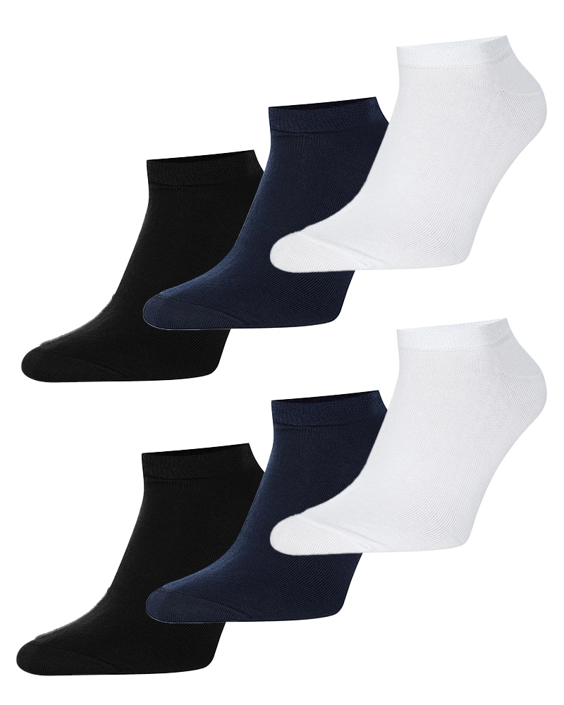 Набір з 3 пари білих, 3 пари темно-синіх, 3 пари чорних коротких шкарпеток Intelligent Organism