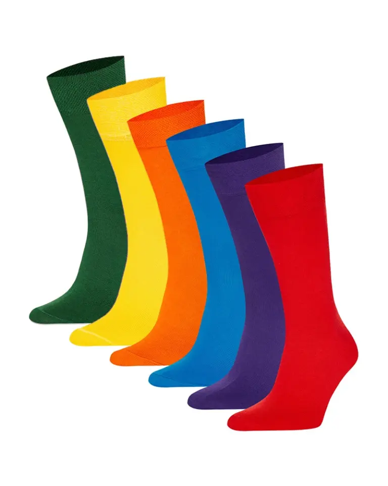 Шкарпетки Party Style — набір з 6 пар у кольорах яскраво-червоний, темно-фіолетовий, помаранчевий, бірюзовий, темно-жовтий, темно-зелений
