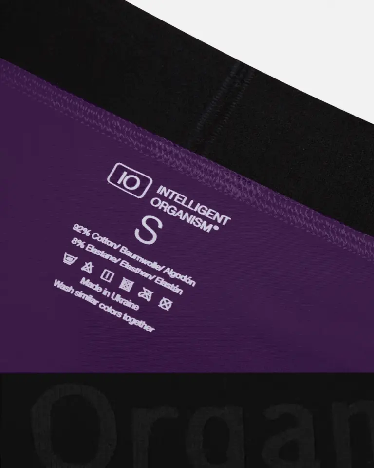 Жіночі темно-фіолетові сліпи Intelligent Organism — внутрішній вигляд, термотрансферний друк