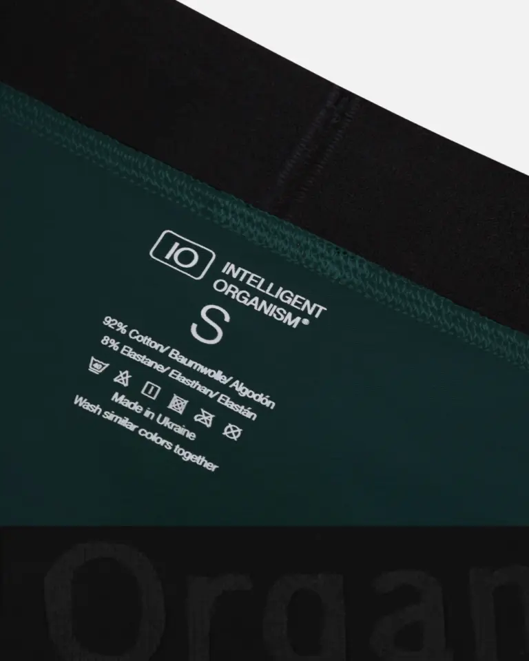 Жіночі темно-зелені сліпи Intelligent Organism — внутрішній вигляд, термотрансферний друк