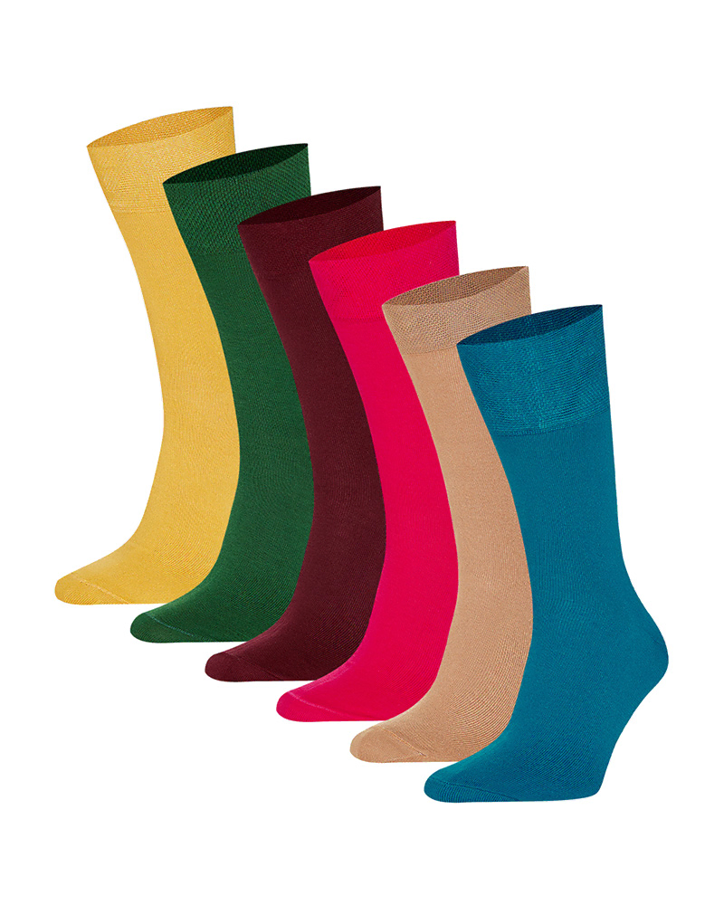 Шкарпетки Art Style — набір з 6 пар у кольорах бірюза, кавовий, малина, вишня, зелений, гірчиця