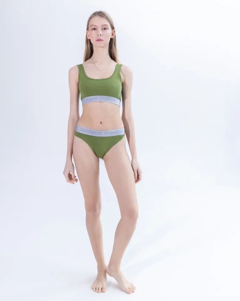 Жіночі зелені сліпи Intelligent Organism на моделі — передній вигляд