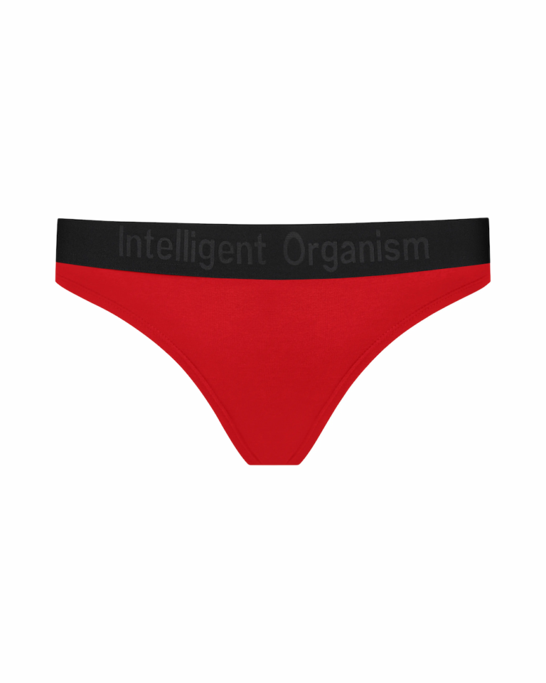 Жіночі червоні стрінги з бавовни Intelligent Organism, вигляд спереду