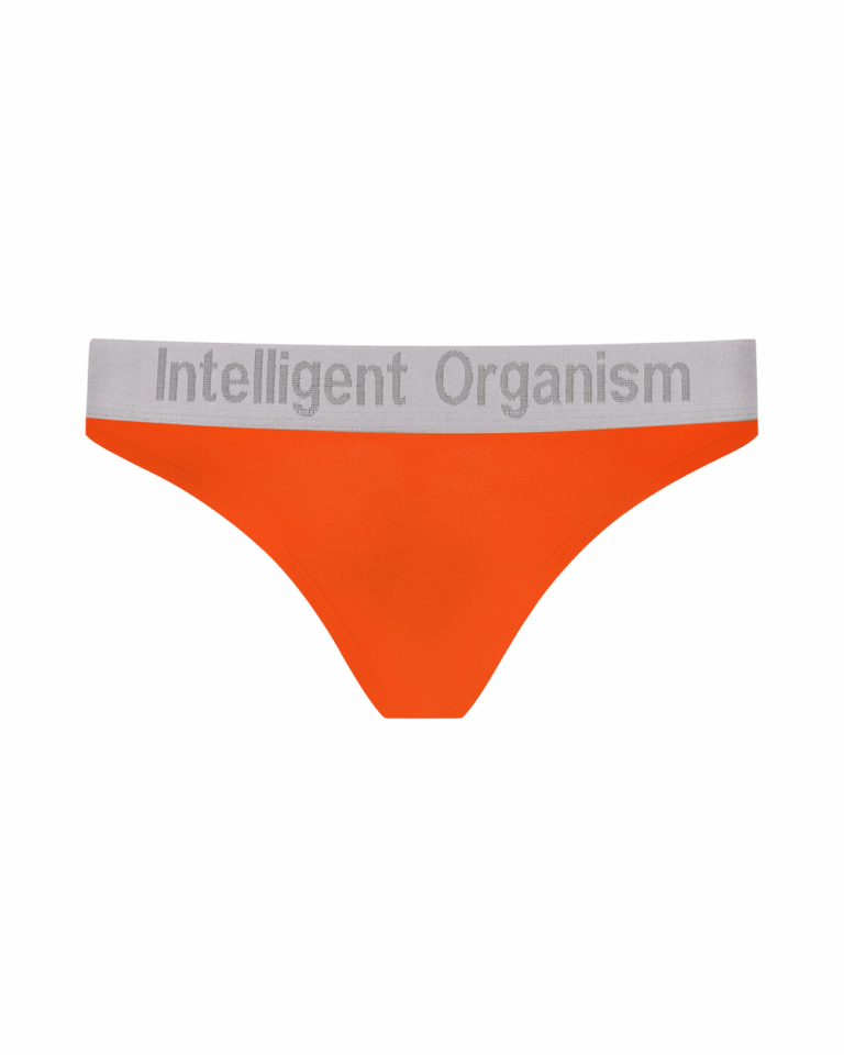 Жіночі помаранчеві стрінги з бавовни Intelligent Organism, вигляд спереду