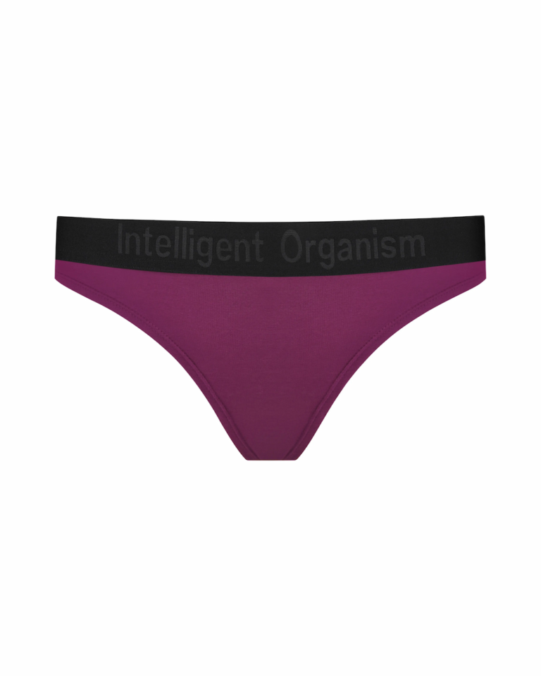 Жіночі сливові стрінги з бавовни Intelligent Organism, вигляд спереду