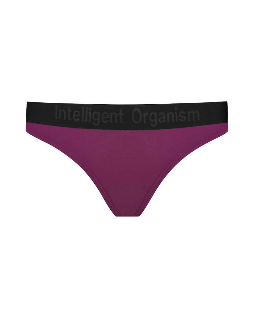 Жіночі сливові стрінги з бавовни Intelligent Organism, вигляд спереду