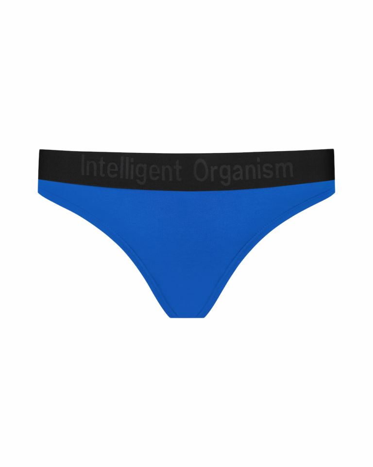 Жіночі волошкові стрінги з бавовни Intelligent Organism, вигляд спереду