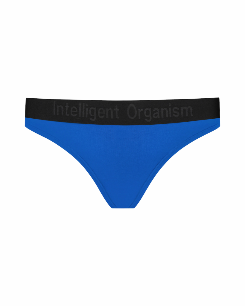 Жіночі волошкові стрінги з бавовни Intelligent Organism, вигляд спереду