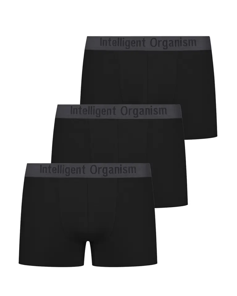 Набір чоловічих боксерів Black Style від Intelligent Organism 3шт у кольорі чорні. фронтальний вигляд